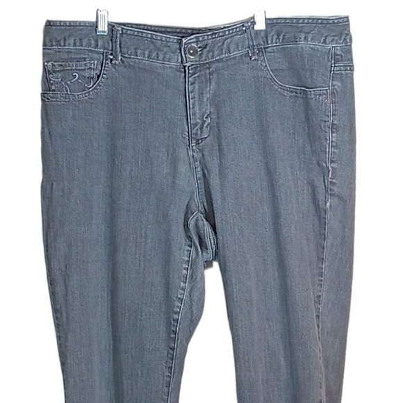 Tommy Hilfiger Bootcut Jeans Womens 18 Gray Classic Mid Rise Stretch Denim Jeans - Picture 3 of 5